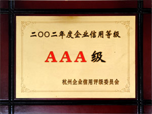 2002年度企业信用等级AAA级